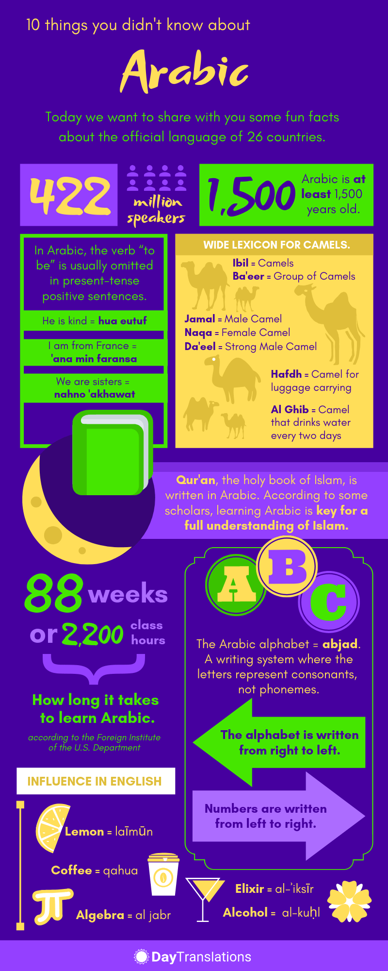 Arabic language infographic