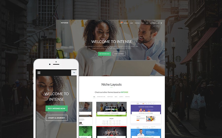 intense creative html template preview image