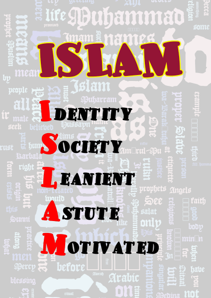 islamic posters with a word with each letter from ISLAM islamic posters with a word with each letter from ISLAM