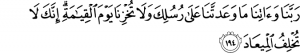 short duas from the Quran, chapter 3 verse 194